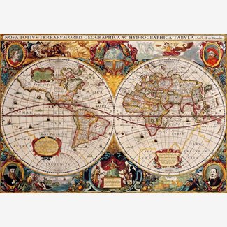 1000 bitar - Antique World Map