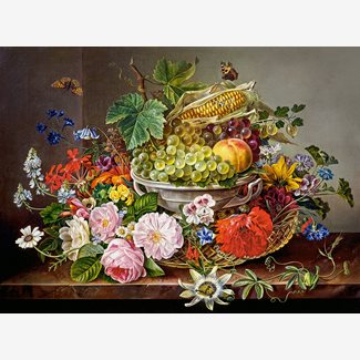 2000 bitar - Still Life with Flowers and Fruit Basket