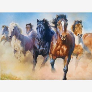 2000 bitar - Galloping herd of horses