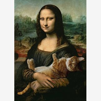500 bitar - Mona Lisa and purring kitty