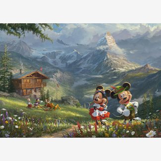 1000 bitar - Thomas Kinkade, Mickey & Minnie in the alps