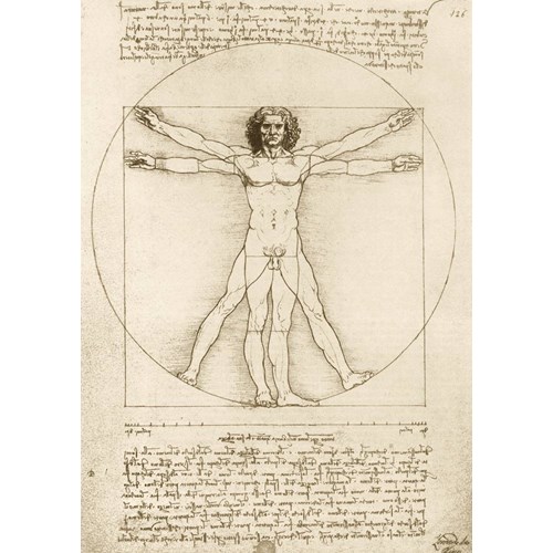 1000 bitar - Leonardo Da Vinci, The Vitruvian Man
