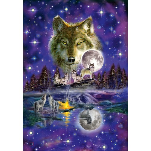 1000 bitar - Wolf in the moonlight