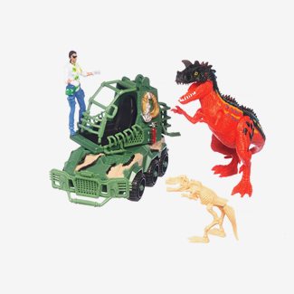 Dino vs world - Hunter jeep med figur och dino